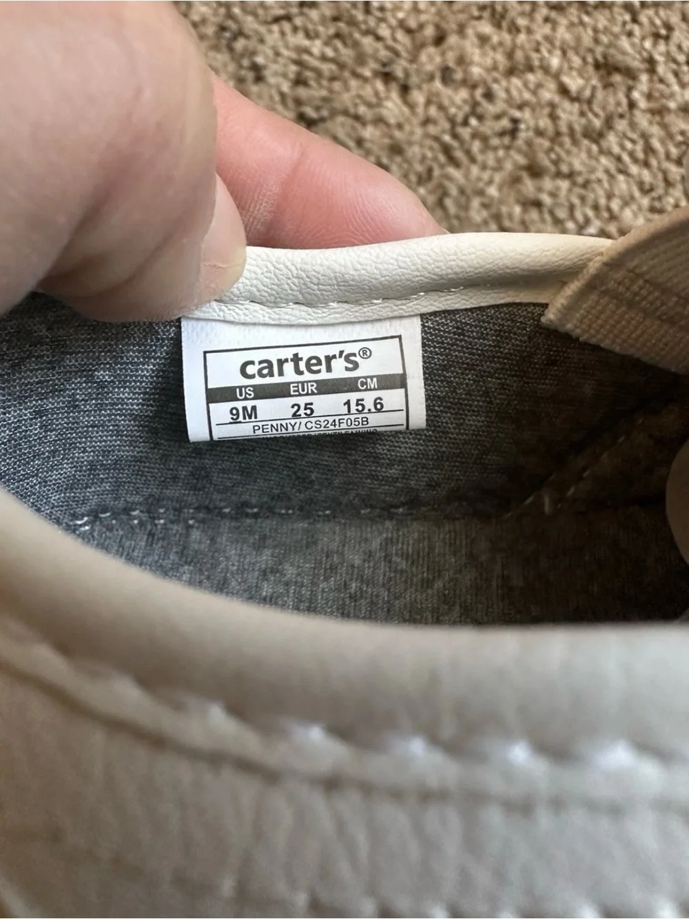 Carter's White Perforated Slip-On Kids Sneakers